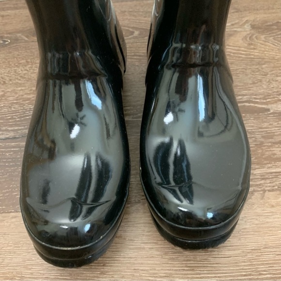 Hunter Womens original black tall gloss rain boots 10 - Picture 2 of 10
